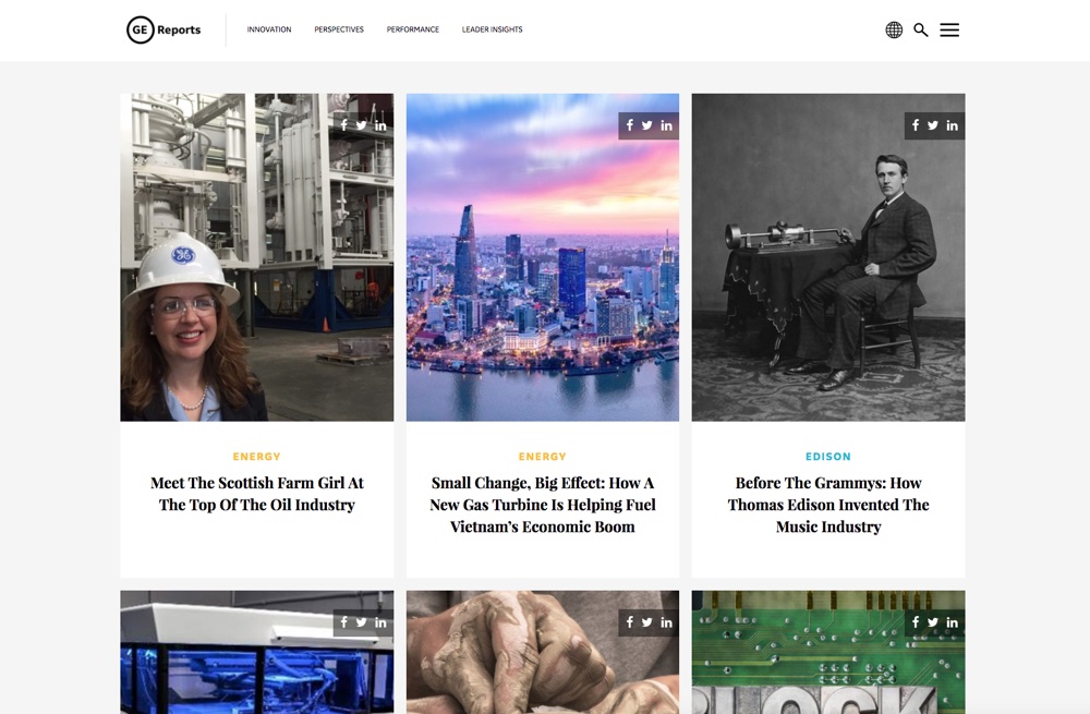 Grandes marcas que usam o WordPress: relatórios da GE
