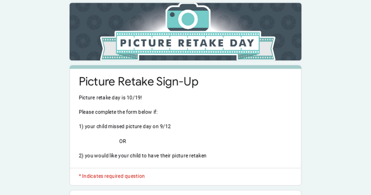 Picture Retake Sign-Up