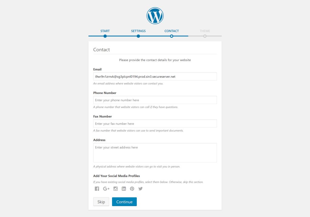WordPress Installation 