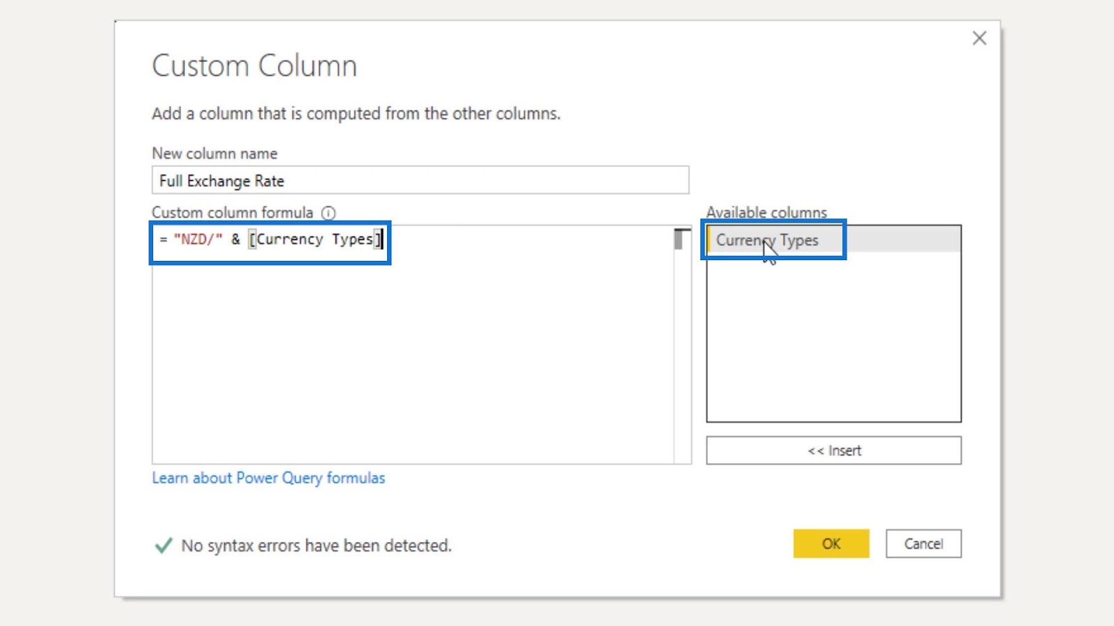 custom columns in Power BI