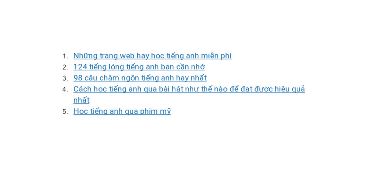 Những trang web hay học tiếng anh miễn phí - Google Docs