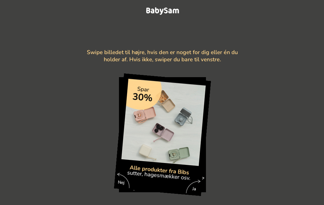Black Friday marketing example 6: BabySam - Swipe It