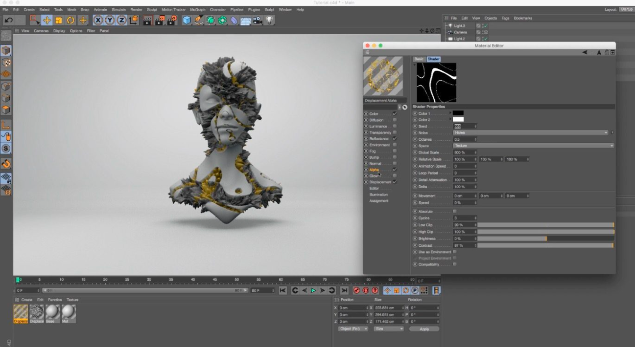 Cinema4D dashboard