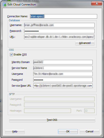 SFTP interface or Oracle Storage Cloud Service 