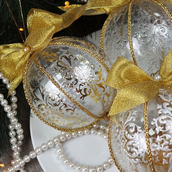 Beautiful and unusual decor of Christmas balls - the best ideas with photo 25