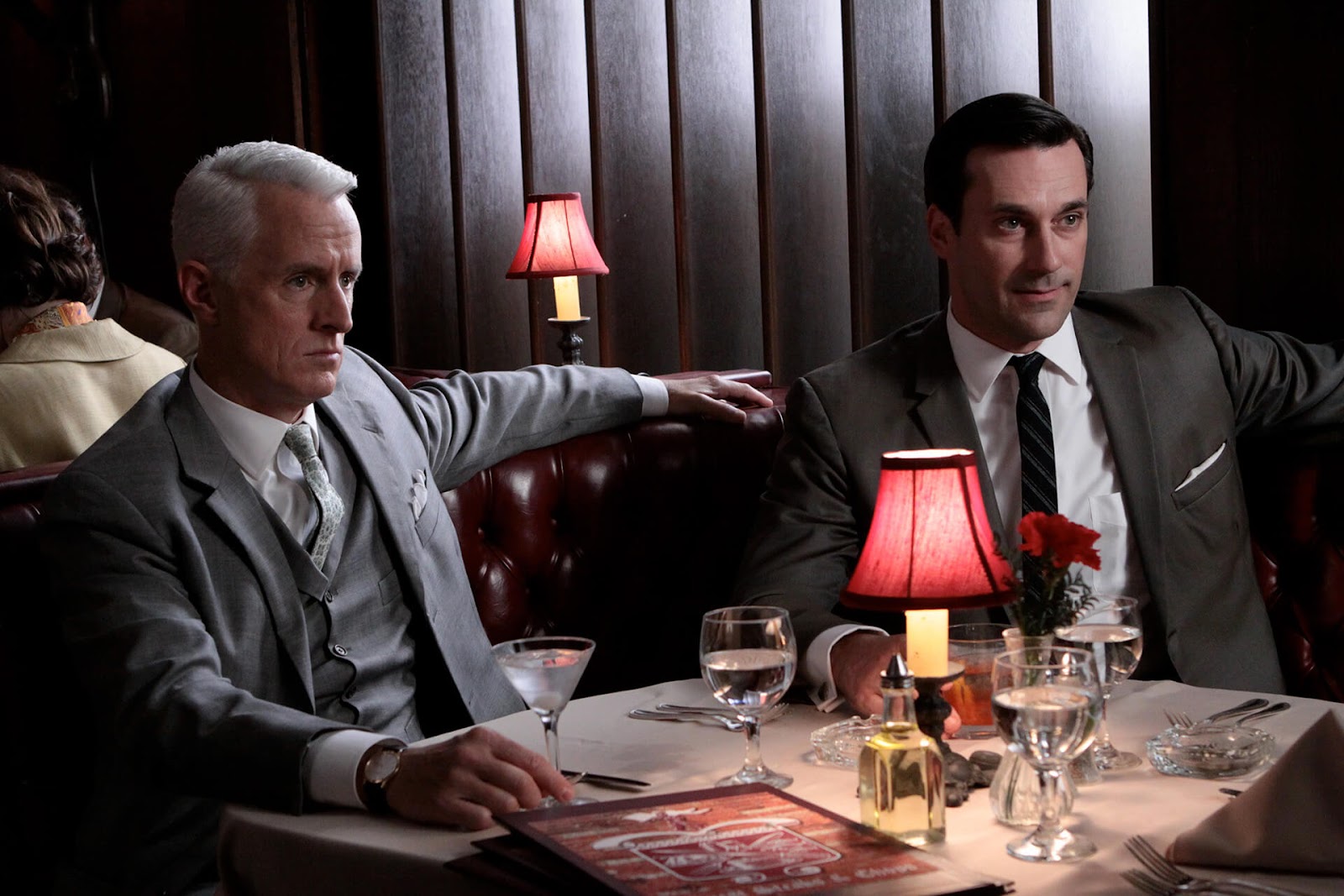 Don Draper and Roger Sterling at lunch