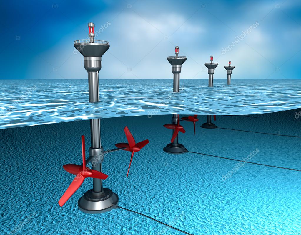 Photos: tidal energy | Tidal energy: generator in the ocean — Stock Photo ©  Alexmit #72289533