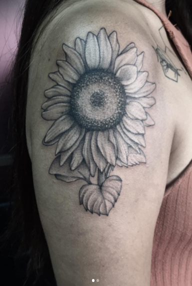 Creative Old School Sunflower Tattoo Design