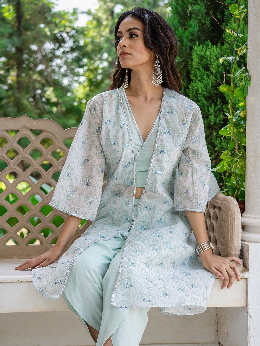 the loom - Printed Chanderi Silk Jacket