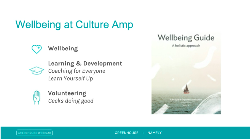 Wellbeing at Culture Amp slide