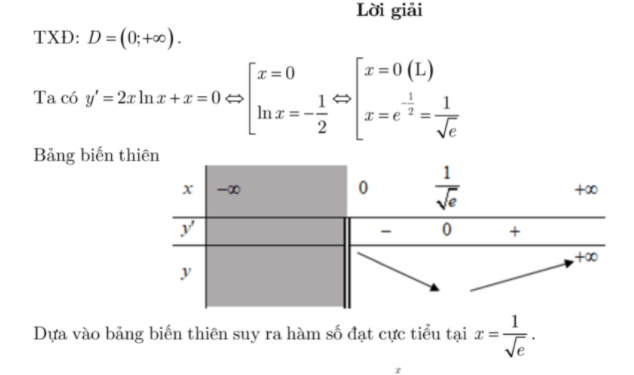 Ví dụ minh hoạ dạng 4 của hàm logarit - lời giải