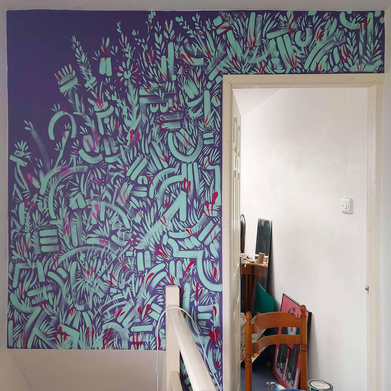 mur d'art abstrait