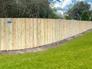 Wood privacy fence in Tampa Bay, Florida