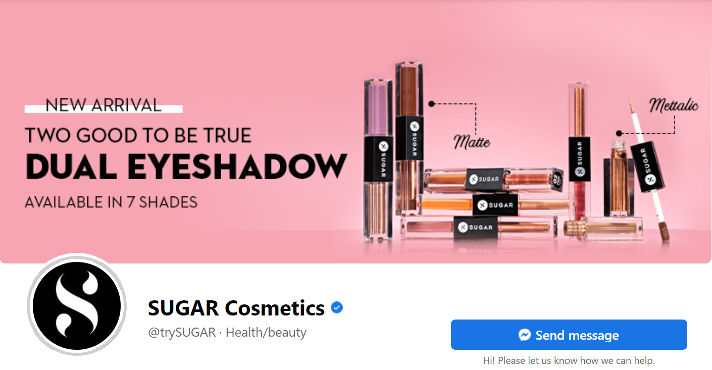 SUGAR Cosmetics Facebook Page Cover