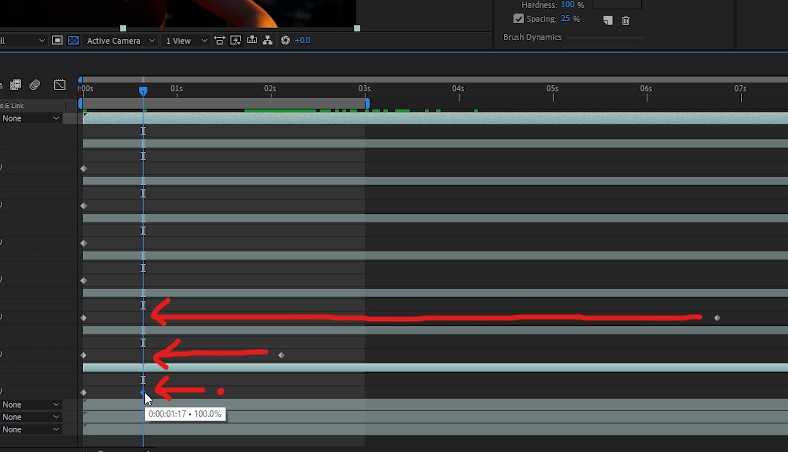 Press 'u' to reveal all keyframes