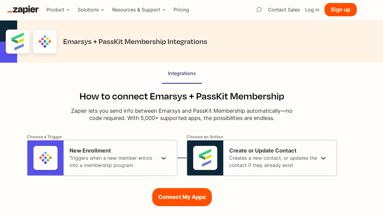 Emarsys integrations with PassKit