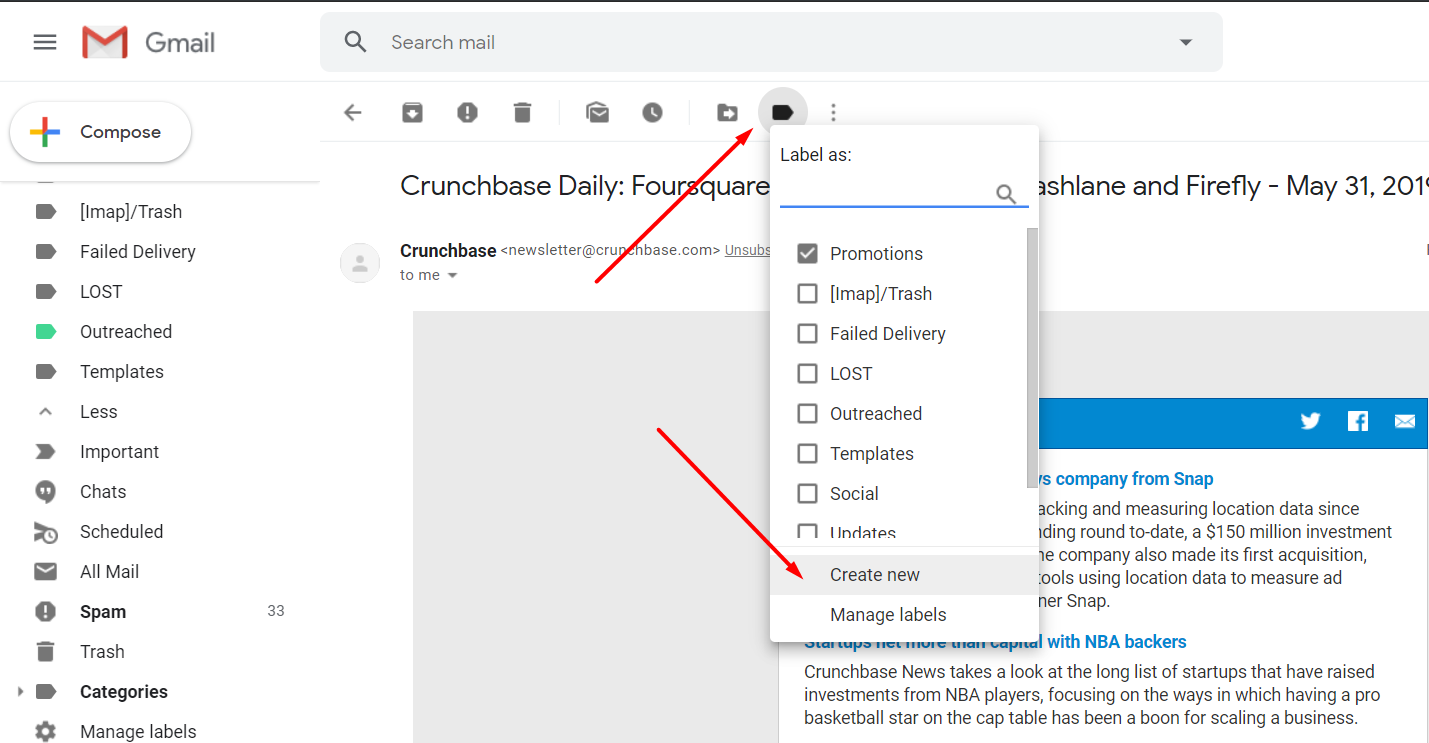 How to Create Gmail Labels and Drastically Improve Productivity - create a new label - autoklose.com