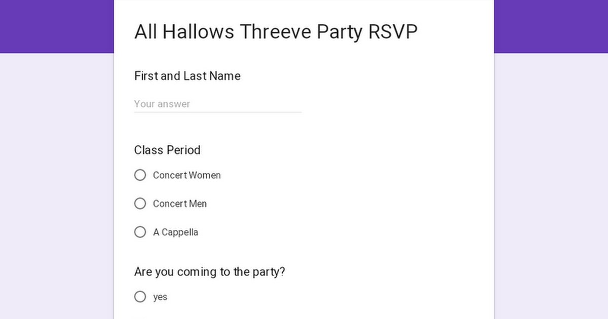 All Hallows Threeve Party