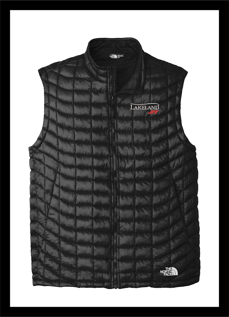 Streamlined ThermoBall™ baffles are contoured to fit your body and maintain core warmth during winter excursions in cold, wet weather. Wear this thermal vest as a mid-layer for added warmth in the coldest winter days or pack it for emergency layering in the backcountry.

15D 33 g/m2 100% nylon with durable water-repellent (DWR) finish
11.5 g/ft2 ThermoBall™ synthetic insulation
Partially constructed from recycled fabrications
Secure-zip hand pockets
Stows in left hand pocket
Hem cinch-cord
Contrast embroidered The North Face logo on left hem and right back shoulder