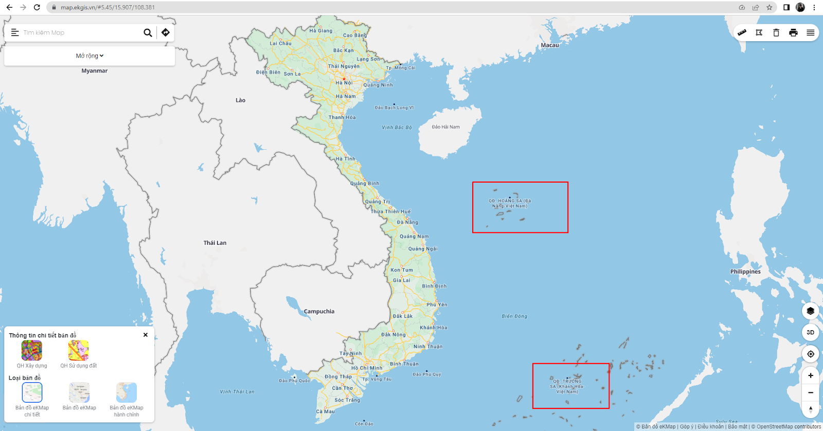 Bản đồ eKMap đảm bảo chủ quyền lãnh thổ 