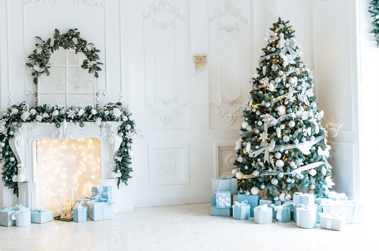 dekorasi natal di ruang tamu