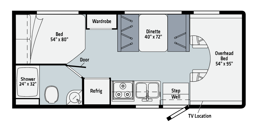 Winnebago Outlook 22C or 22E floorplan