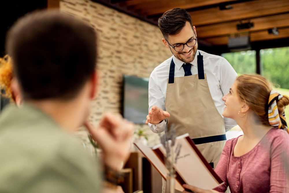 regular customers, waiter menu