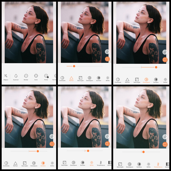 foto de uma mulher morena sendo editada pelo AirBrush