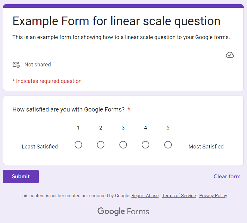 How Does Linear Scale Work In Google Forms