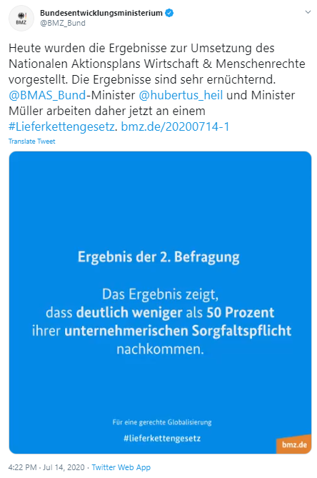 Quelle: Twitter @BMZ_Bund https://twitter.com/BMZ_Bund/status/1283044225169358848