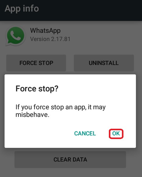 force quit whatsapp