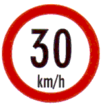 Max speed limit
30km/h Regulatory Traffic Sign