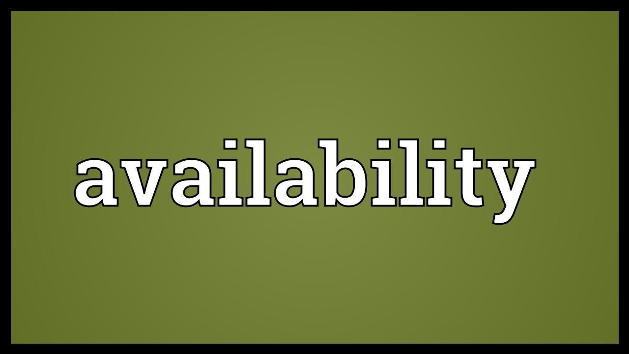 Availability Meaning - YouTube