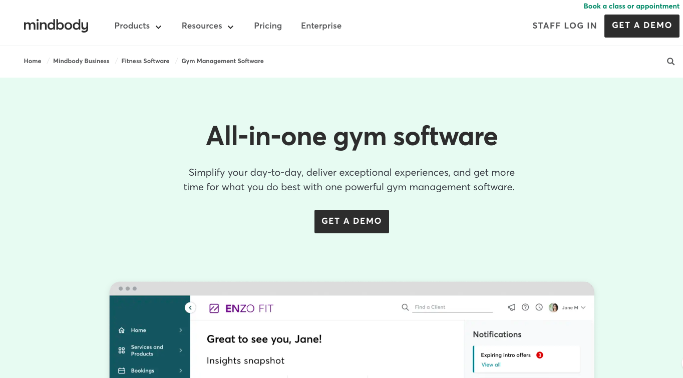 mindbody | Best Strength and Conditioning Gym Software