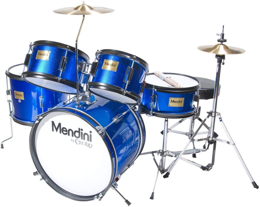 Mendini By Cecilio 16 Inch 5 Piece Complete Kids Junior Drum Set