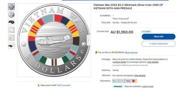 Australia phát hành đồng hai đô la kỷ niệm cuộc chiến Việt Nam có hình cờ Việt Nam Cộng Hòa