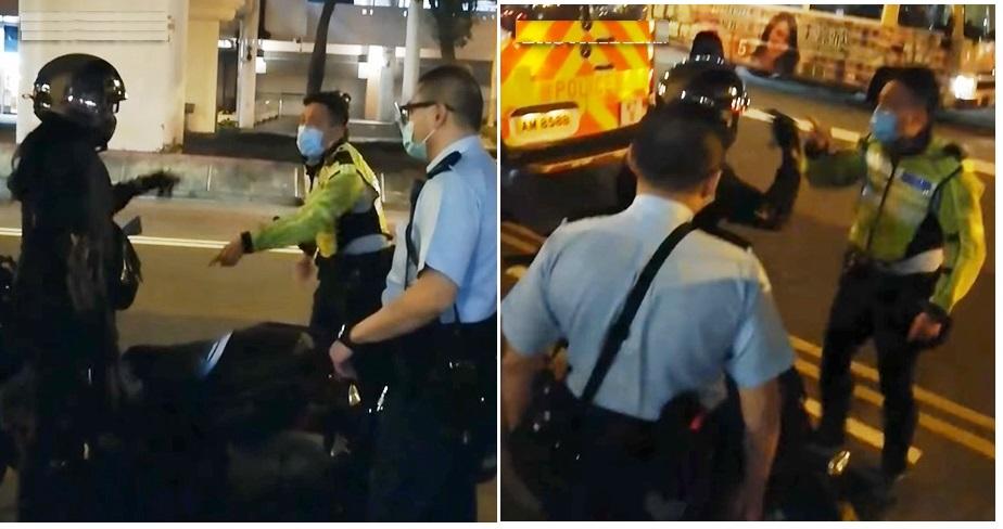 港警與涉嫌違泊電單車外賣員爭執/侯鎮安