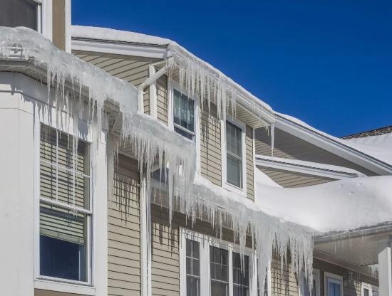 Icicles often form with an ice dam.