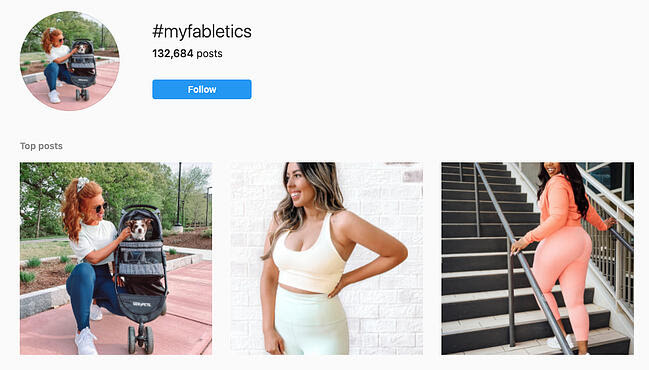 Types of Testimonials: Fabletics Social Media
