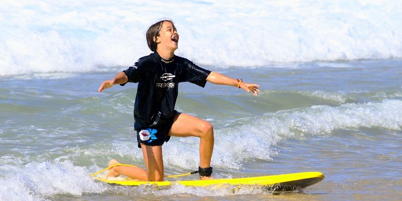 kids surf lesson result