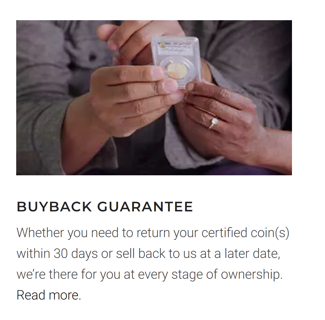 US Money Reserve buyback guarantee screenshot