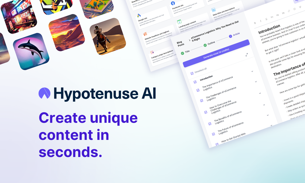 Hypotenuse AI - Product Information, Latest Updates, and Reviews 2023 |  Product Hunt