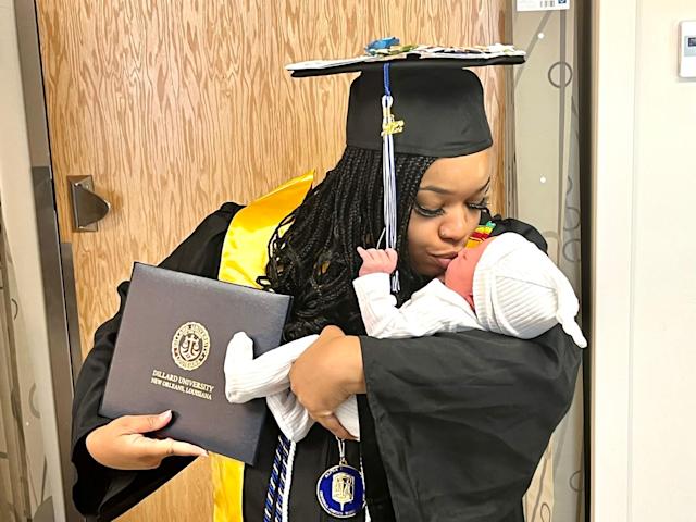 Jada Sayles Graduates And Receives Degree From Dillard University In Her Maternity Ward | My Beautiful Black Ancestry