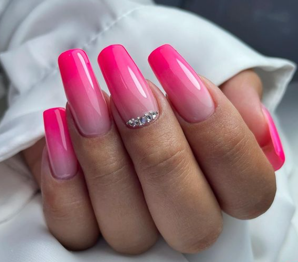 Pretty Princess pink ombre nail designs