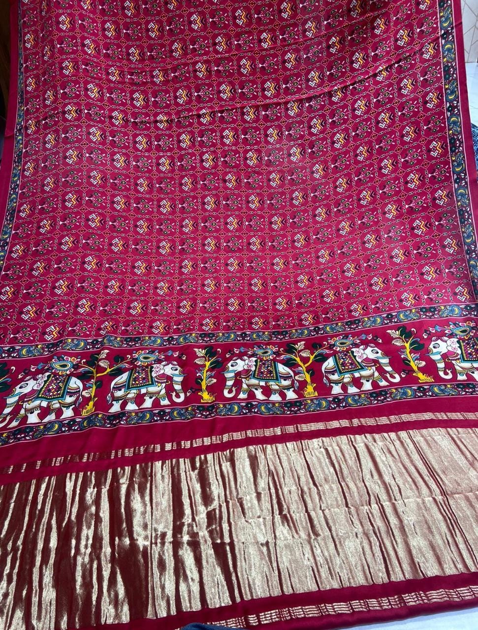 Pure Gaji silk patola printed saree