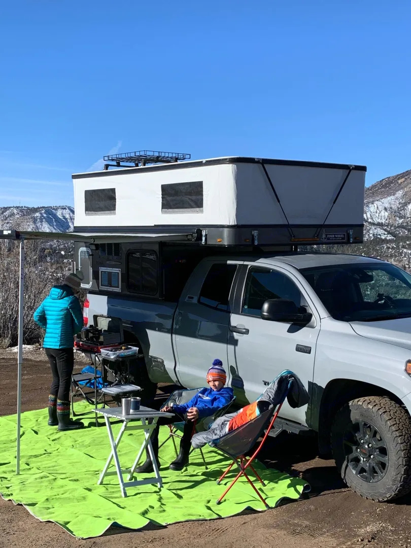 Truck bed camper for rent near Durango perfect for Harvest Hosts