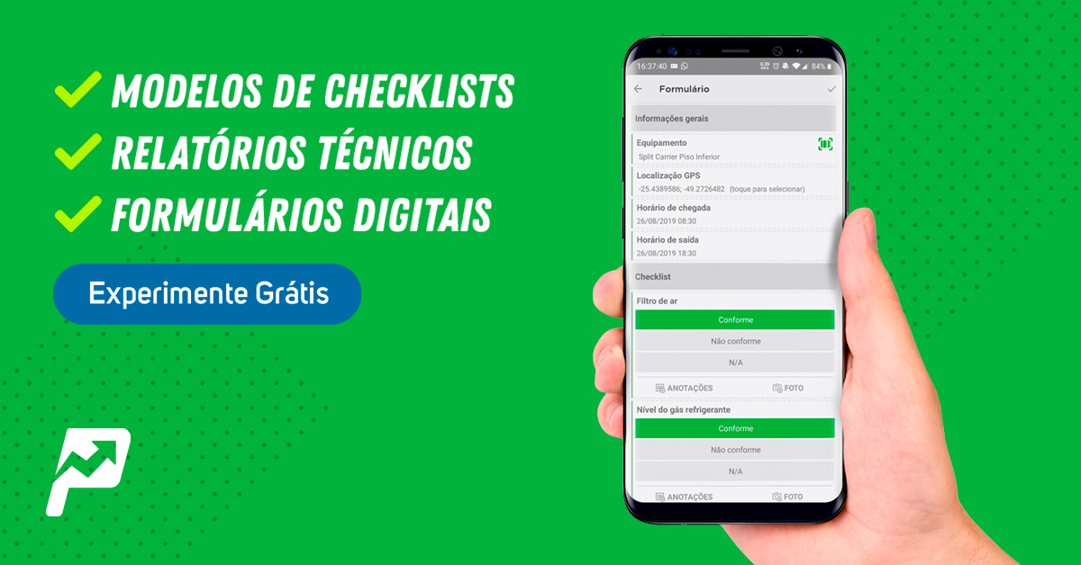 modelos de checklists, relatórios técnicos e formulários digitais para usar em app grátis 