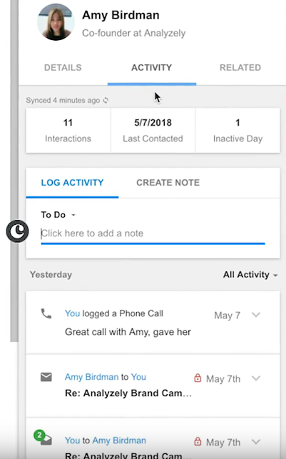 what a contact profile in a crm looks like