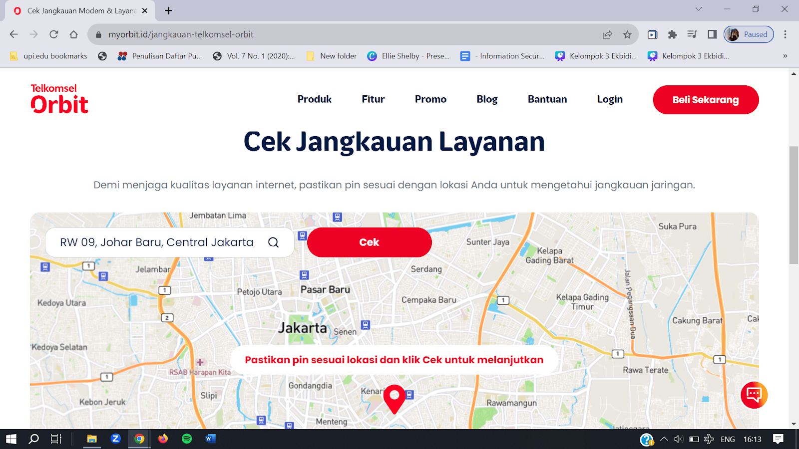 Cek jangkauan MyOrbit