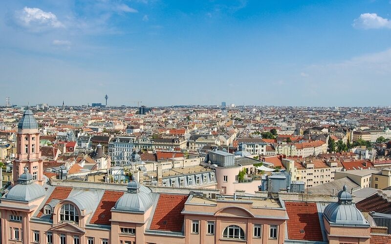 Skyline view over the old town area of Vienna